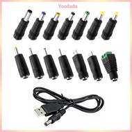 Yoo USB to DC5V Charging Cable Comes with 14 Adapter Plugs DC5521 Female Adapter