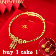 Saudi Gold 18k Pawnable Legit Bracelet Sale Bracelet for Women Simple and Indifferent Dream Catcher Couple Bracelet Accessories for Women Buy 1 Take 1 Free Dangling Earrings for Women Gold Earrings Gifts [Local Stock]