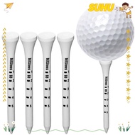SUHU 100pcs White Striped Golf Tee, 69/83mm Digital Scale Golf Wood Tees, Golf Training Aids Wooden 