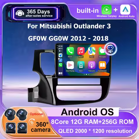 9'' For Mitsubishi Outlander 3 GF0W GG0W 2012 - 2018 LHD Android Auto 2K Screen Car Radio Multimedia
