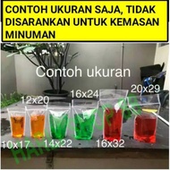 Ziplock plastic standing pouch single seal size 16x24 cm 16x32 cm