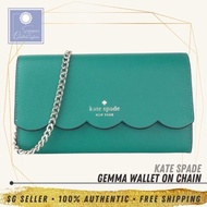 [SG SELLER] Kate Spade KS Gemma Wallet on Chain Winter Green Leather Crossbody