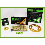 [ 415H ] VALUE SET FZ150/Y15 /Y16 AJI RACING SPROCKET+RANTAI SET [ O-RING / NORMAL ]