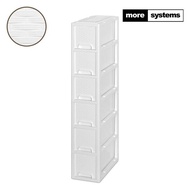 Moa Systems Rattan Wide Slim 6-Drawer Plastic Integrated Storage Cabinet