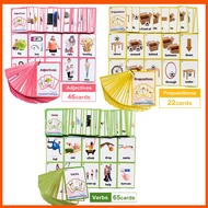 Verbs/Adjectives/Prepositions Flash Cards Learning English Baby Montessori Toys Child Flashcards Pre