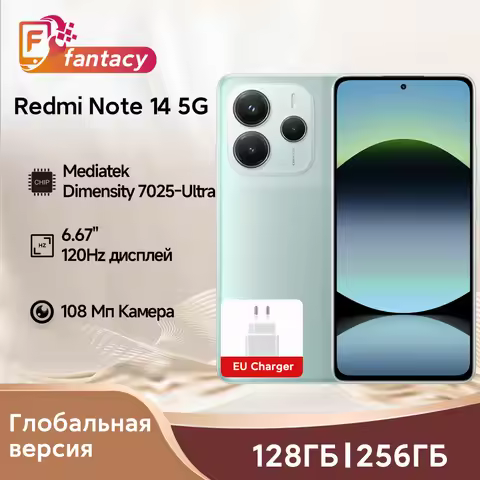 Xiaomi Redmi Note 14 5G Global Version Smartphone Mediatek Dimensity 7025-Ultra NFC 108MP Camera wit