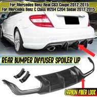 New Car Rear Bumper Lip Diffuser Spoiler Rear Splitters Guard For Mercedes For Benz C Class W204 C20