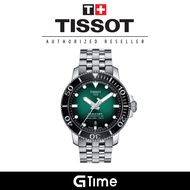 [Official Tissot Warranty] Tissot T120.407.11.091.01 Men's Seastar 1000 Powermatic 80 Green Dial Watch T1204071109101