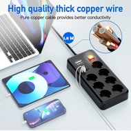 7 Hole USB Type C Socket: ROVU EU plug 10A 250V 2500W - BKL-E8