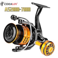 【Stok Lokal】CORALOV DEKUIO AS2000-7000 Reel 30Kg Kekuatan Tarik Ultra Kuat Roda Ikan Putar Semua Log