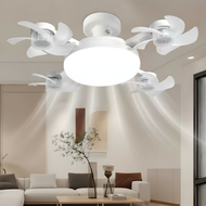 E27 4-Head Ceiling Fan Light with Remote, Tri-color LED, Energy Saving, Low Noise – Ideal for Bedroo
