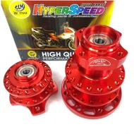 Yamaha Y125Z Front And Rear Hub Alloy Set Gantang Aloi With Bearing and Bush Blue/Gold/Red (HPSP) Hyperspeed