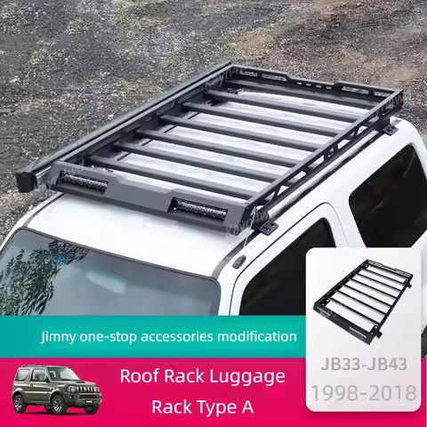 Off Road 4x4 Modification Accessories Aluminum Roof Rack Box Luggage Rack LED Spotlights For 1998-20