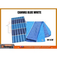 CANVAS BLUE WHITE (KANVAS NIPIS) (20' X 20')