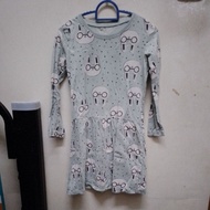 preloved girl dress sage green size 7-8 years