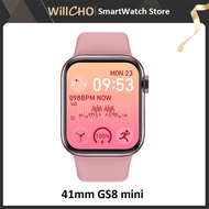 ZZOOI 41mm GS8 Mini Smart Watch for Women 1.77" Bluetooth Call Sport Watch Heart Rate Monitor Wireless Charging Fitness For Xiaomi IOS