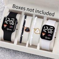 4/1pc/Set Cute And Fashionable Couple Heart Shaped Digital LED Electronic Watch+Heart Shaped Decorat