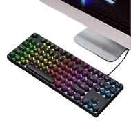 SHIPADOO K87 mechanical keyboard (Black) 7-color LED lights, Round buttons, Mechanical keys listen t