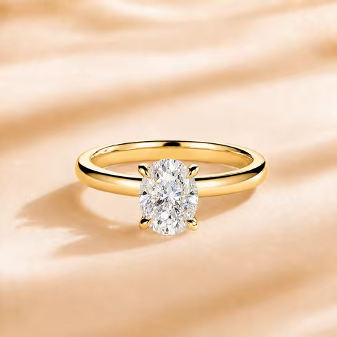 Custom Lab Grown Diamond Wedding Ring 9K 14K Gold 0.5ct to 3ct D Color VVS Clarity Engagement Promis