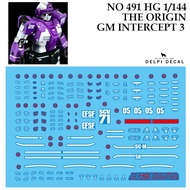 WATER DECAL [DELPI] 491 HG GTO 23 GM THE ORIGIN INTERCEPT CUSTOM GUNDAM 1/144 SLIDE