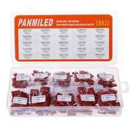 PANMILED 25 Values 250 Pieces Metallized Polypropylene Film Capacitor Kit 400V (0.01uF ~ 0.68uF) and