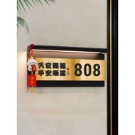Stainless steel Customized Unit Sign Door Sign Home foyer decoration Unit Number Plate illuminated s