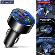 [ISHOWMAL] 150W Fast Car Charger 4  Port    Socket Adapter for QC3.0 fast charger