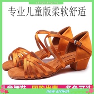 Latin Dance Shoes Adult Women's Low Heeled Latin Dance Shoes Satin Soft Soled Dance Shoes