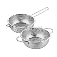 Stainless Steel Colander/ Wash Vege / Round Basket with handle Stainless Steel Strainer Colander Sta