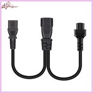 dignityss IEC C14 Male Plug Extension Power Cable 3Pin Connector IEC320-C14 to IEC320-C13+C5 Convert