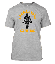 T Shirt Gold Gym Men Gym Shirt workout shirt 100% cotton Black n Gray