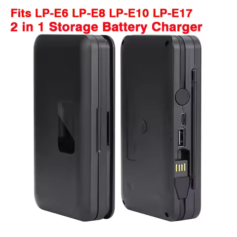 Camera Battery Charger for Canon LP E6 LP-E6 LP E8 LP-E8 LP-E10 LP-E12 LP E17 LP-E17 2 IN 1 Storage 