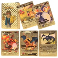 FT Pokemon gold hologram card Game colored/ - naruto 55 pcs Fun Game/