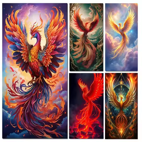 Animal Diamond Painting Phoenix Rhinestones Art Embroidery 5d Diy Painting Round Square Drills Handi