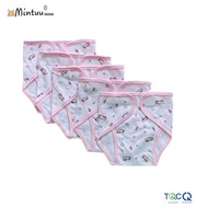SET 5 tã vải / tã quần dán sơ sinh hoạ tiết 100% cotton MINTUU