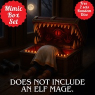 Mimic Treasure Chest Dice Box Free 2 Random Sets | DnD D&D MTG RPG TRPG Board Game Magic