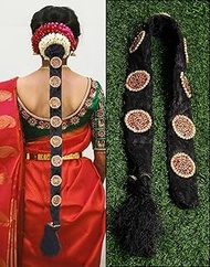 Bridal False Hair Choti Poola Jada Billalu Hair Ornaments Set Full Moon Shape Temple jewellery Ready