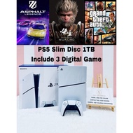 PS5 Slim Disc 1TB Free 3 Digital Game Wukong，GTA5，Asphalt（USED）
