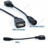 10cm USB 2.0 Female to DC 5.5x2.1mm Power Adapter Cable 5521 Jack Connector 5V Charging Cord  MY29B1
