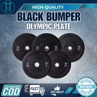 Black Rubber Olympic Bumper Plates 2.5kg–25kg Weightlifting Gym Plates Weight Plate | HomeLift PH