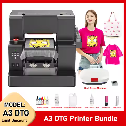 A4 A3 DTG Printer Direct to Garment T-Shirt Printing Machine Flatbed Textile Printer for Custom T-sh