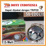 Senter Kepala Dony MS-305 SO COOL (15 Watt) / Dony Senter Kepala MS305/ MS 305 (Gratis Tripod) [Caha