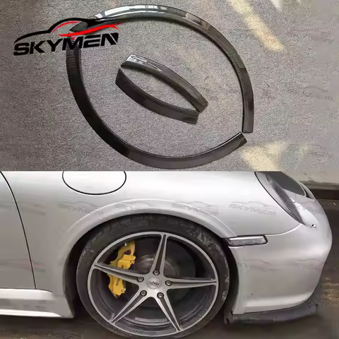 For Porsche 911 997 Carrera Turbo GT2 Tuning Body Kit RS Front Arch Set Carbon Fiber Glass Fender Fl