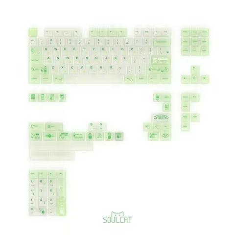 SOULCAT Hami Melon Milk Style Keycaps Original Factory Height Cherry Profile PC Keycaps Glossy Trans
