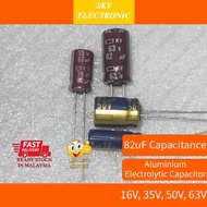 82uF Aluminum Electrolytic Capacitor 16v 35v 50v 63v