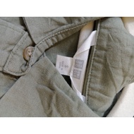 KEMEJA Uniqlo Khaki Linen Blend Dress Shirt with Belt (Preloved)