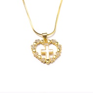 LS สร้อยคอผู้หญิง สร้อยคอความรักแฟชั่นข้าม n2508