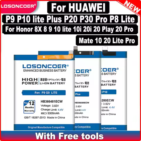 6700mAh Battery For Huawei P9 P10 Lite G9 P8 Lite 2017 G9 V10 P10 Plus Mate 20 Pro P30 Pro Ascend P6