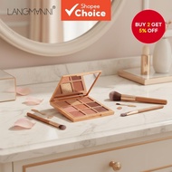 LANGMANNI 9-Pan Eyeshadow Palette, 50g – Pearlescent & Matte Reddish-Brown Nine Shades  LANGMANNI Pa