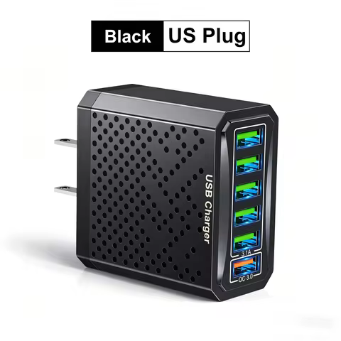6 in 1 multi-function charger 5V 3A fast charging head Micro USB 0.3m data cable mobile phone chargi